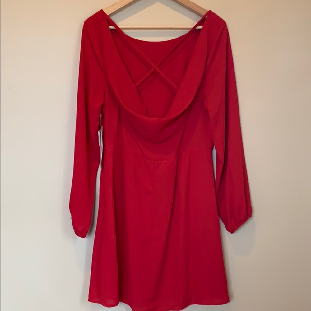 NWT Almost Famous Red Dress w Open Back Valentine